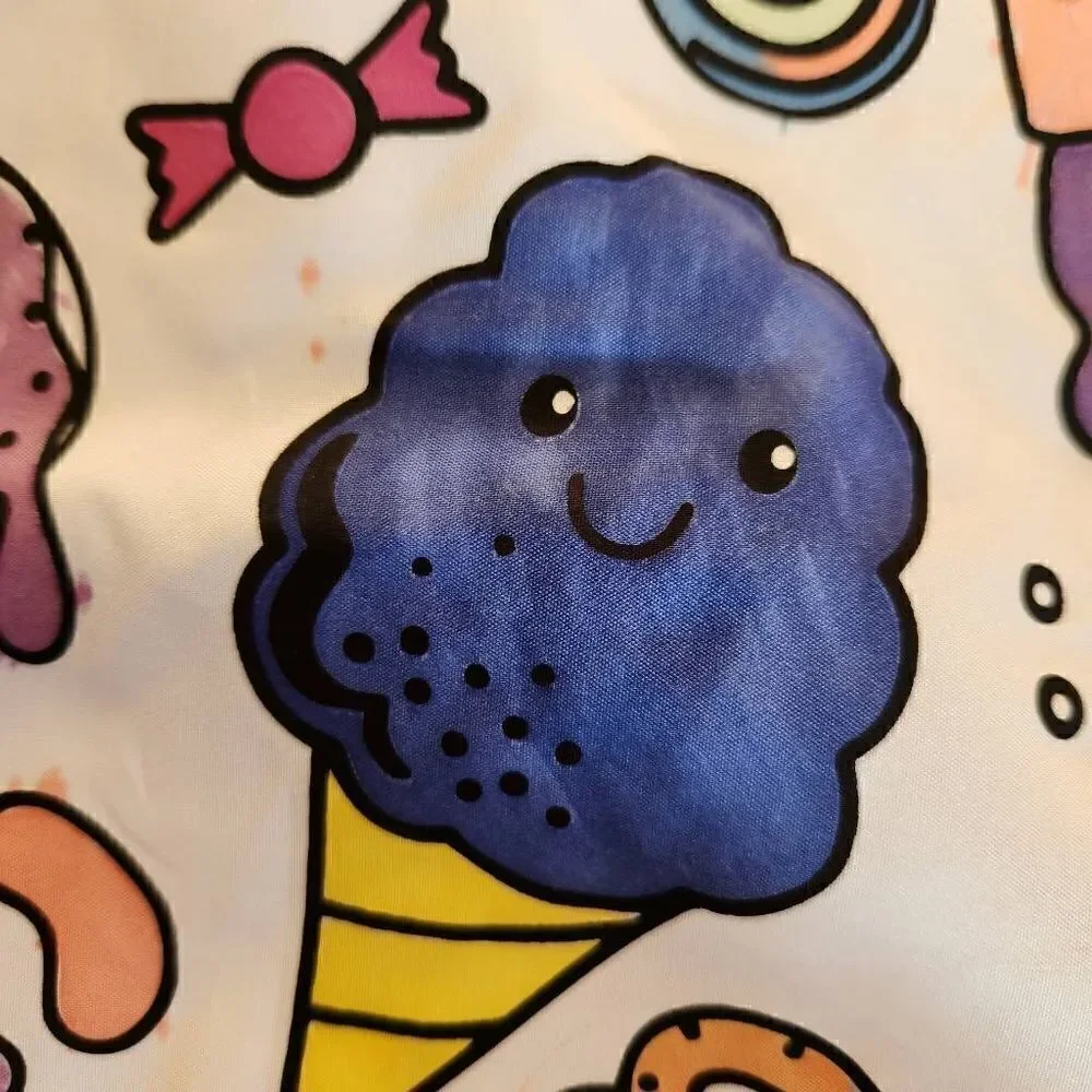 Girl youth pillowcase cute ice cream cone junk food print coloring diy